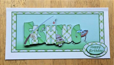 Fishing Small Dl Card by Debby Bloor