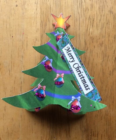 Mini 3D - Decorated Christmas Tree Gold Star 2 - Mini Kit by Debby Bloor