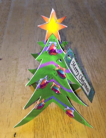 Mini 3D - Decorated Christmas Tree Gold Star 2 - Mini Kit by Debby Bloor
