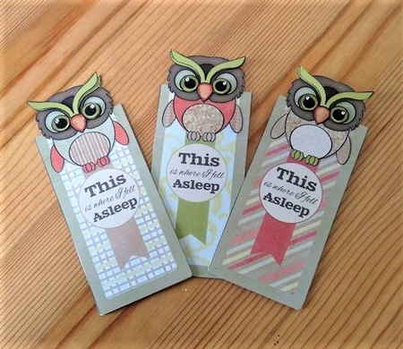 Muted Tones Owls Magnetic Bookmarks by Debby Bloor