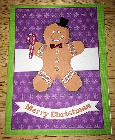 Christmas Gingerbread man Card front / Topper  by Debby Bloor