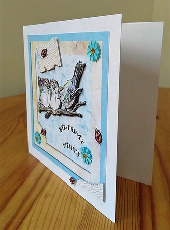 Birthday - Birds On Branch  by Debby Bloor