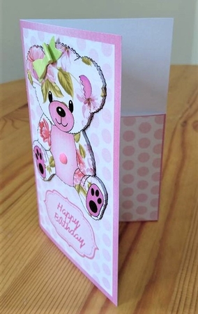 Teddy Bear Money/Voucher Wallet or Envelope - Soft Pink by Debby Bloor