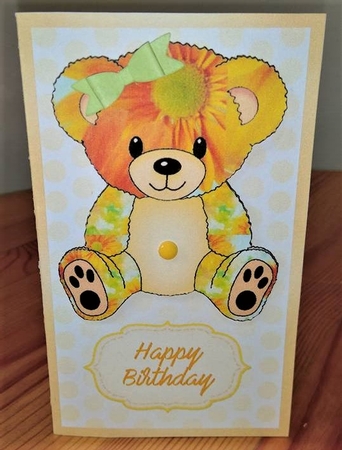 Teddy Bear Money/Voucher Wallet or Envelope - Yellow by Debby Bloor
