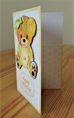 Teddy Bear Money/Voucher Wallet or Envelope - Yellow by Debby Bloor