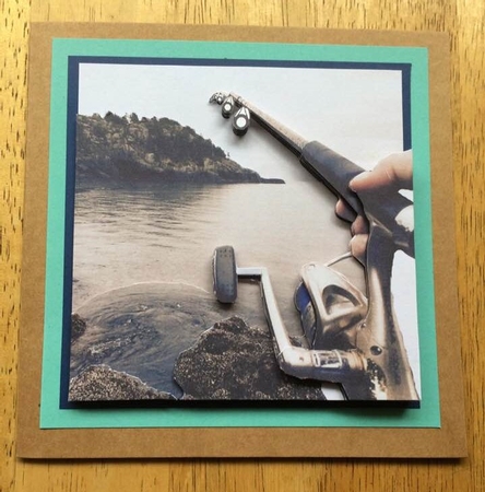 Past Times & Hobbies - Fishing - 3D Decoupage + Insert & Tag by Debby Bloor