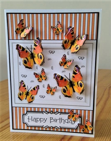 Butterfly Photo Splash Card Topper - Orange by Debby Bloor