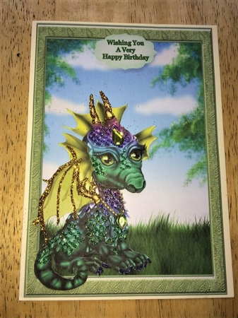 Sweet Little Emerald Green Dragon by Debby Bloor