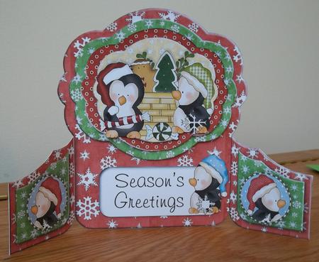 Gatefold Christmas Penguins Mini Kit by Debi Larson