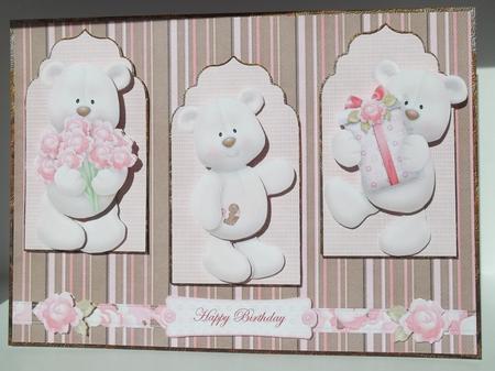 Flower Bears Panel Card Mini Kit by Debi Larson