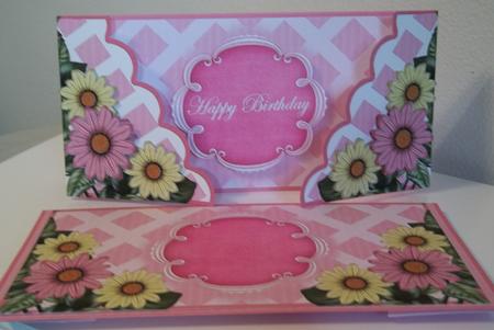 Pink Daisy Birthday Fancy Lattice 3D Card Kit by Debi Larson