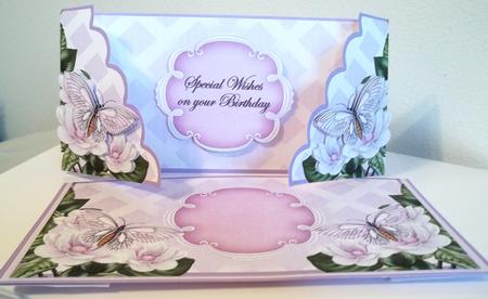 Lilac Butterfly Special Birthday Fancy Lattice 3D Card Kit by Debi Larson