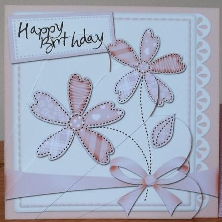 Birthday Flowers & Lace Fan Pyramage Topper by Debi Larson