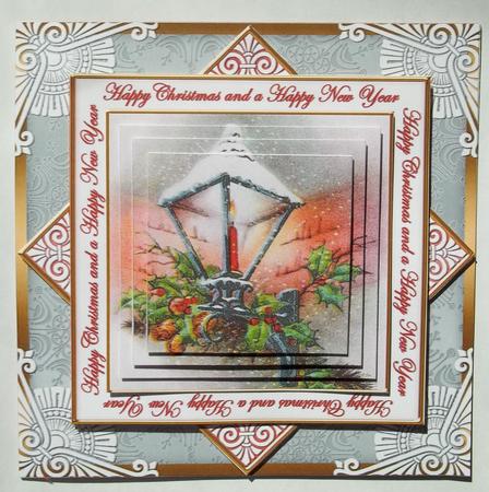 Lantern Sil Happy Christmas Hny Diamond Megacoupage Cf Kit by Debi Larson