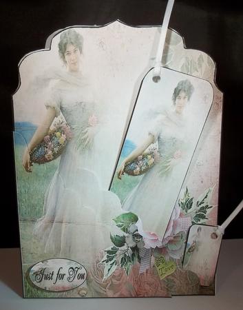 Vintage Flower Girl Bookmark by Debi Larson