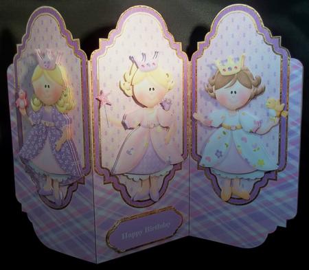 Three Princess Tri Fold Card with Decoupage by Debi Larson