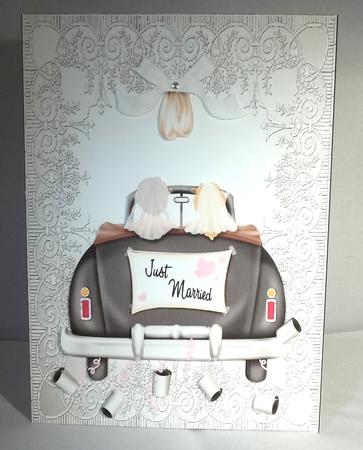 Female Civil Wedding Car Card by Debi Larson