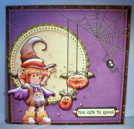7.5 x 7.5 Cardtopper Am I Scare You by Debi Larson