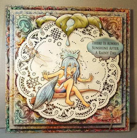 7.5 x 7.5 Card Topper Rain by Debi Larson