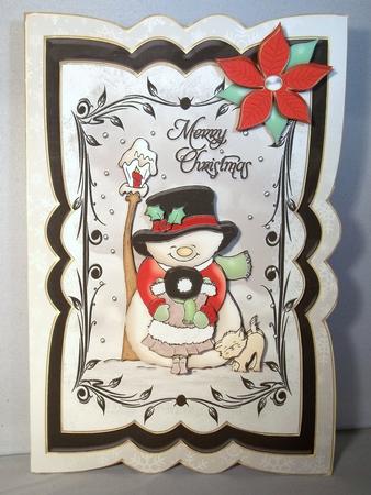 Snowman Hugs Scalloped Card Kit by Debi Larson