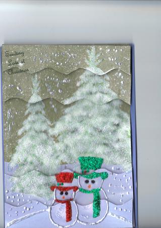 2 Little Snowmen Wavy Side Stacker by Debi Post