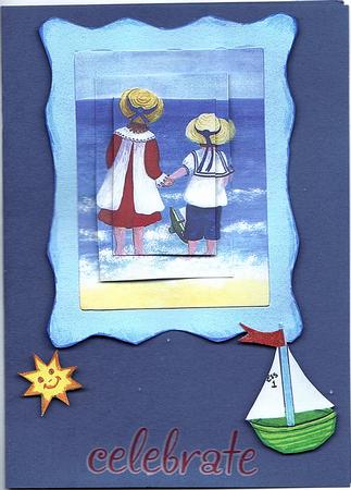 Edwardian Children on the Beach Best Mum Brother Sister by Debi Post