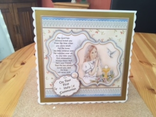 First Holy Communion Girl & Dove 8x8 Mini Kit by DEBORAH BENSLEY