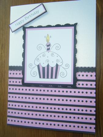 Swirly Cupcake Set-pink & Black by Deborah Davies