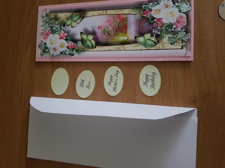 Blooms & Butterflies - Pink & White Roses Large DL Featured Gallery Photo