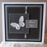 Black and White Elegance - Thank You - Quick Card by Deborah McLuckie