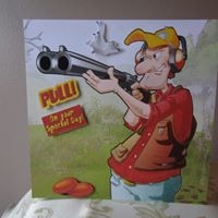 Clay Pigeon Shooting Dude 8x8 Quick Card by Deborah McLuckie