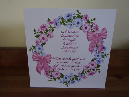Petunia Wreath - Mum - Mothers Day, Birthday by Deborah McLuckie