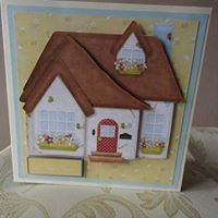 New Home Card Front with Decoupage and Sentiment Tags by Deborah McLuckie