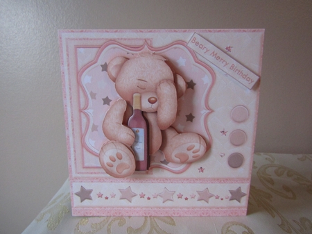 Happy Hangover 6x6 Birthday Card Topper & Decoupage by Deborah McLuckie