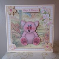 Happy Pigging Birthday Topper & Decoupage by Deborah McLuckie