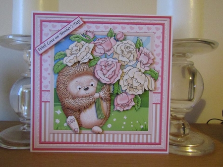 Flowery Hedgehog Valentine Birthday Get Well Mini Kit by Deborah McLuckie