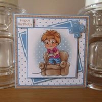 Gaming Mad Boy Offset Panels Card Front by Deborah McLuckie