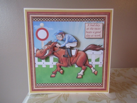 To a Real Thoroughbred Horse Racing Birthday or Fathers Day by Deborah McLuckie