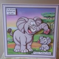 I LOOK UP TO YOU Elephant and Son 8x8 Decoupage Mini Kit by Deborah McLuckie