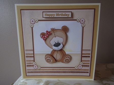 Teddy Bear Card Front by Deborah McLuckie