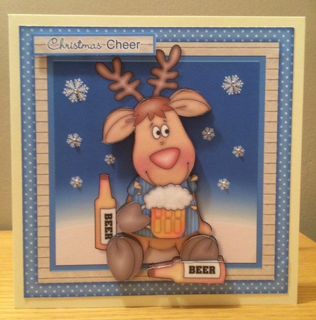 Jingles Reindeer Drinking Beer Mini Kit by Deborah McLuckie