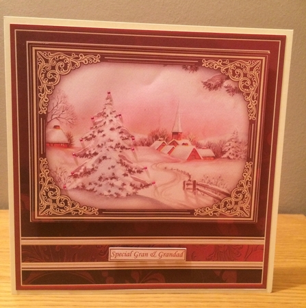 WINTER HAMLET CHRISTMAS SCENE 7.8 Quick Card & Insert by Deborah McLuckie