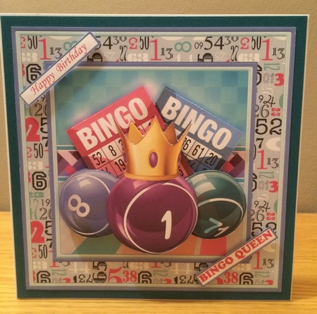 BINGO QUEEN OR KING 7.5 Decoupage & Insert Mini Kit by Deborah McLuckie
