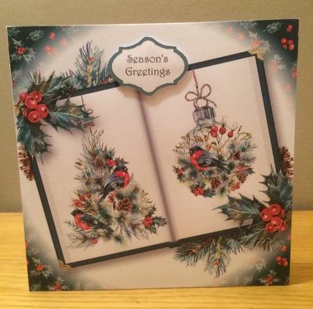 Open Book Christmas - The Bird & The Bauble 8x8 by Deborah McLuckie
