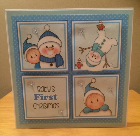 Baby Boy 1st Christmas Squares Mini Kit by Deborah McLuckie