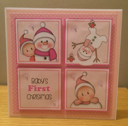 Baby Girl 1st Christmas Squares Mini Kit by Deborah McLuckie