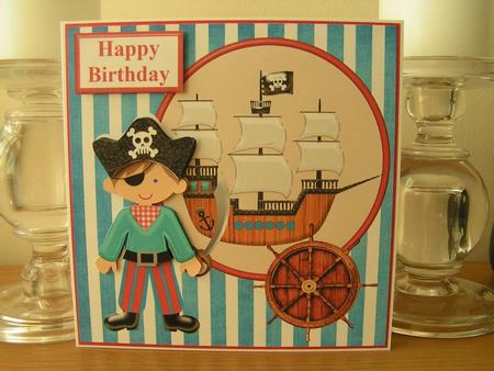 Pirate Boy & Ship Topper & Decoupage by Deborah McLuckie