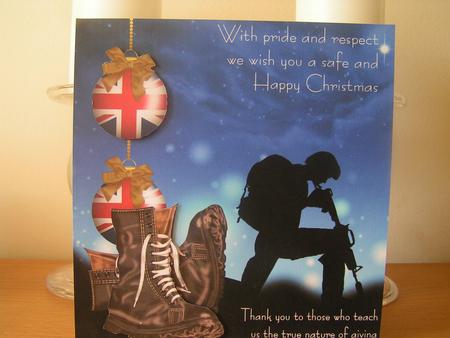 Uk Patriotic Armed Forces Heartfelt Christmas Quick Card by Deborah McLuckie