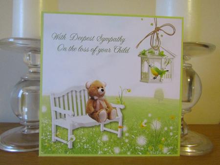 Deepest Sympathy Teddy Loss of a Child Topper by Deborah McLuckie