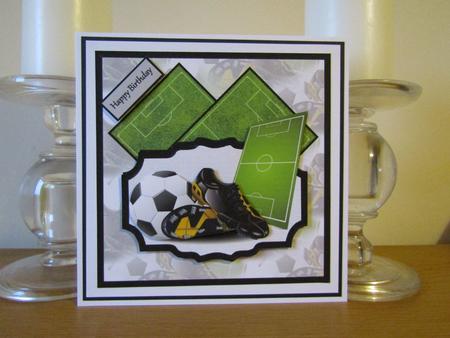A Game of Football Card with Decoupage by Deborah McLuckie